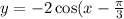 y = - 2 \cos(x - \frac{\pi}{3} ) + 1